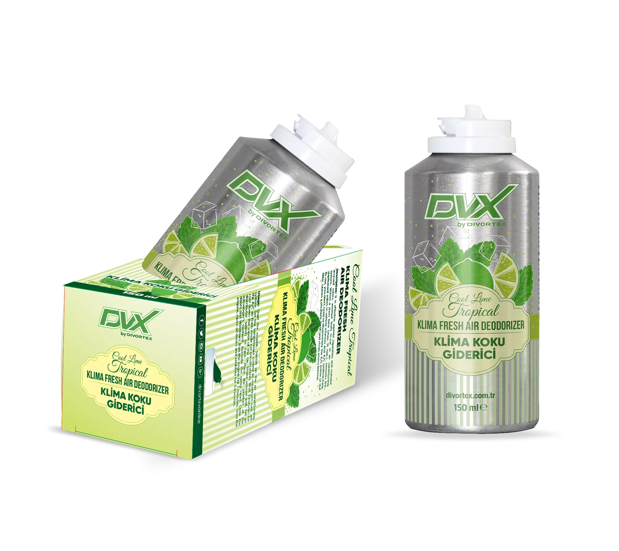 Divortex Araç İçi Klima Temizlik Spreyi - Klima Fresh Yeşil Limon