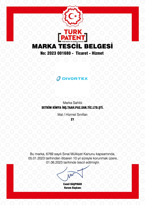 Divortex Marka Tescil Belgesi 2023 001680 (Türk Patent)