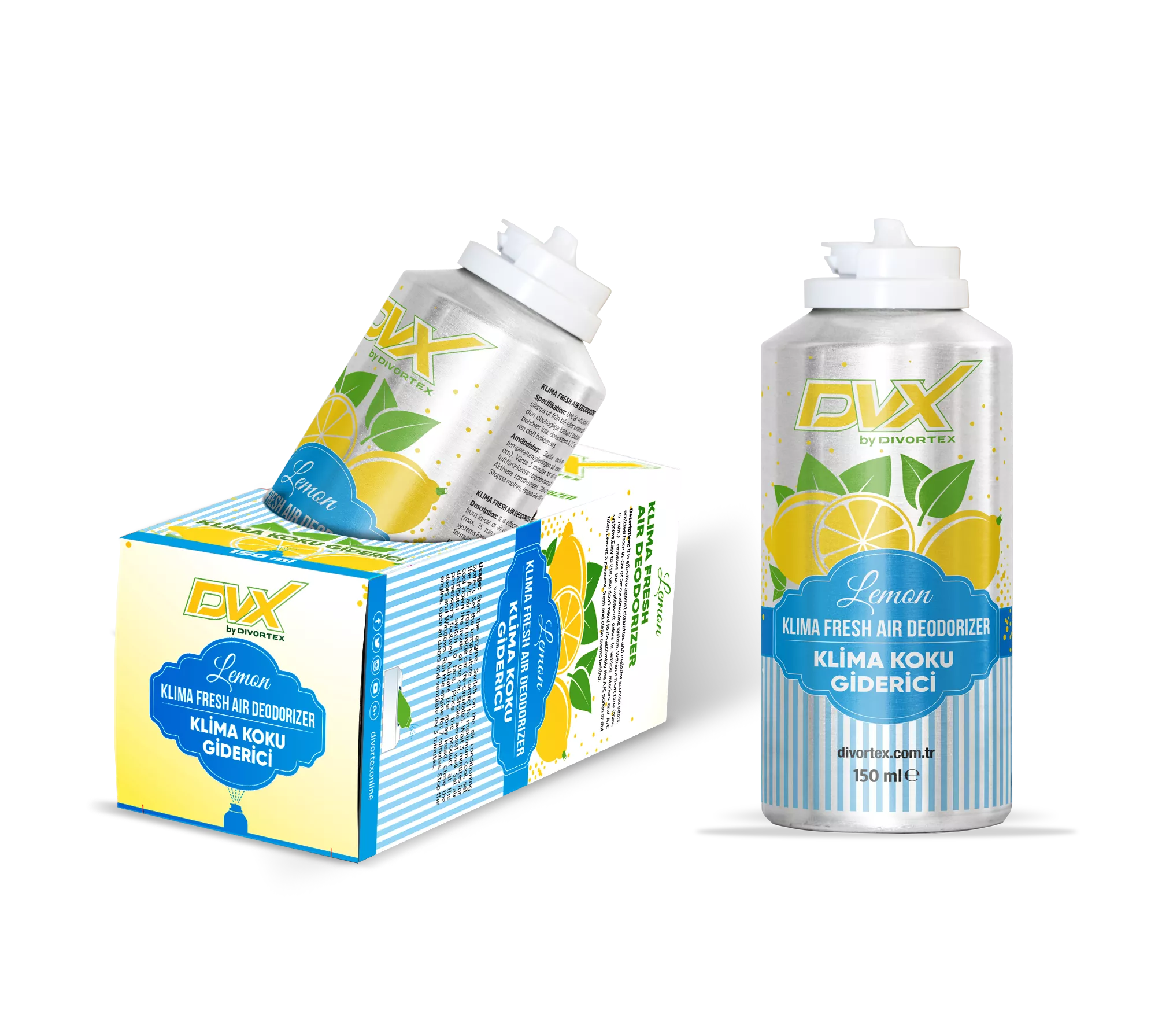 Divortex Araç İçi Klima Temizlik Spreyi - Klima Fresh Limon
